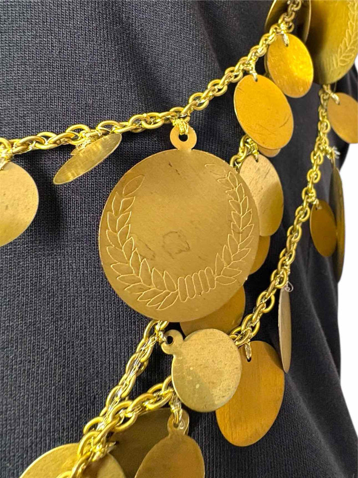 Givenchy Size S Draped Coin Chains Tank Top