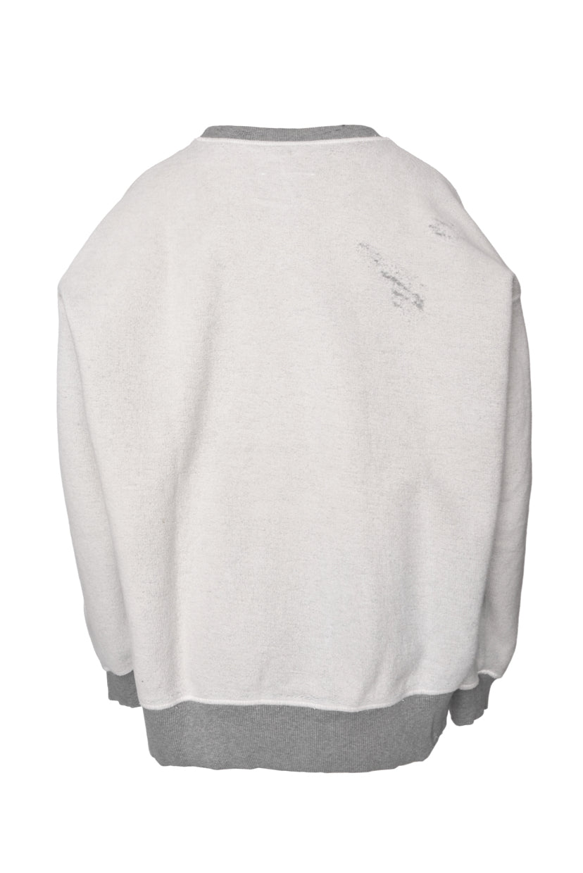 MM6 Size XS Reversible Grey Inside Out Logo Sweatshirt