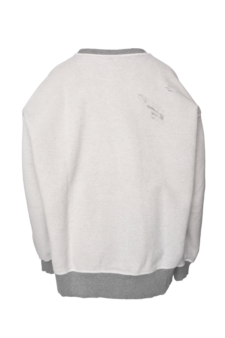 MM6 Size XS Reversible Grey Inside Out Logo Sweatshirt