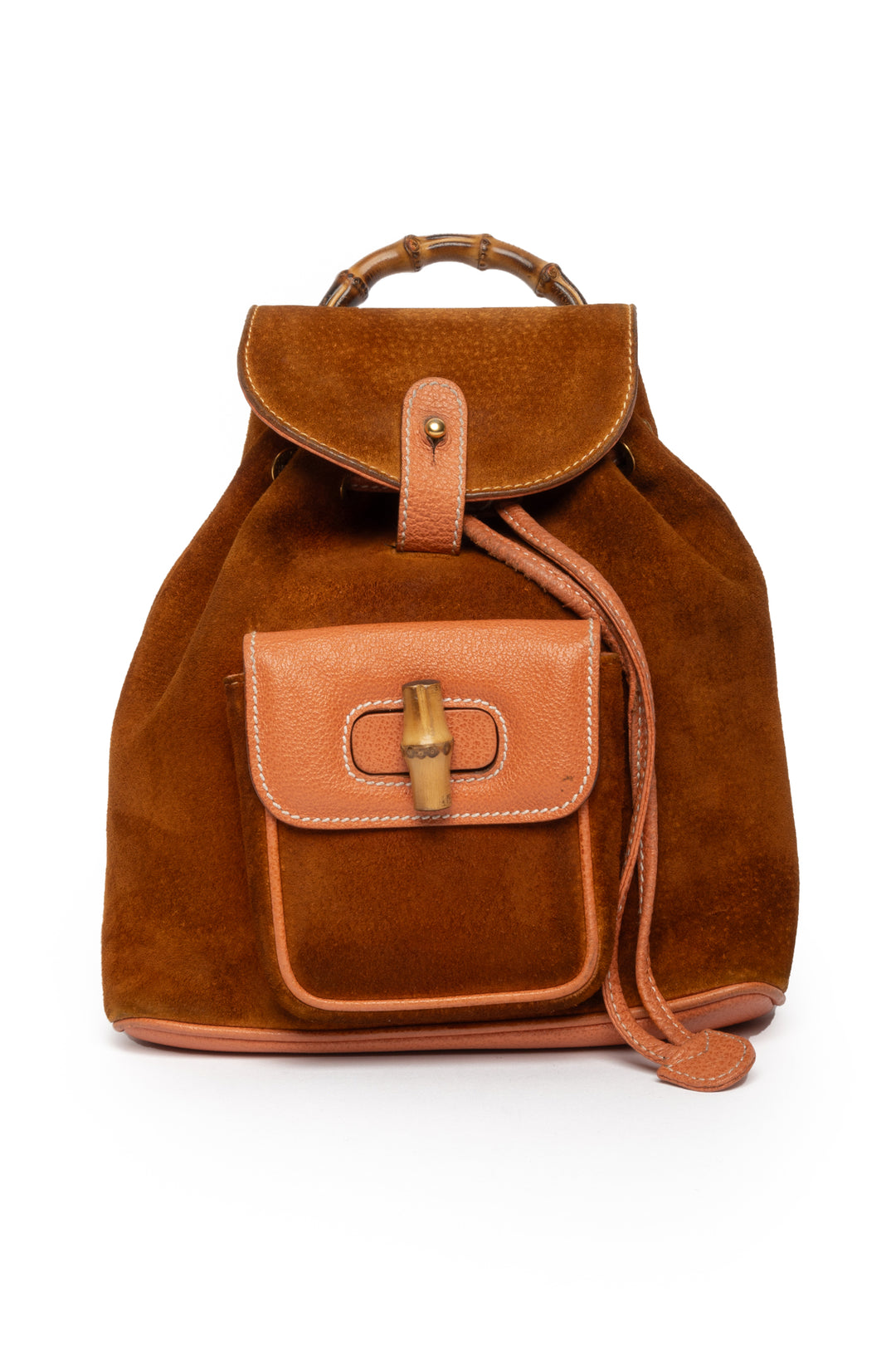 Gucci Vintage Mini Suede Bamboo BackPack