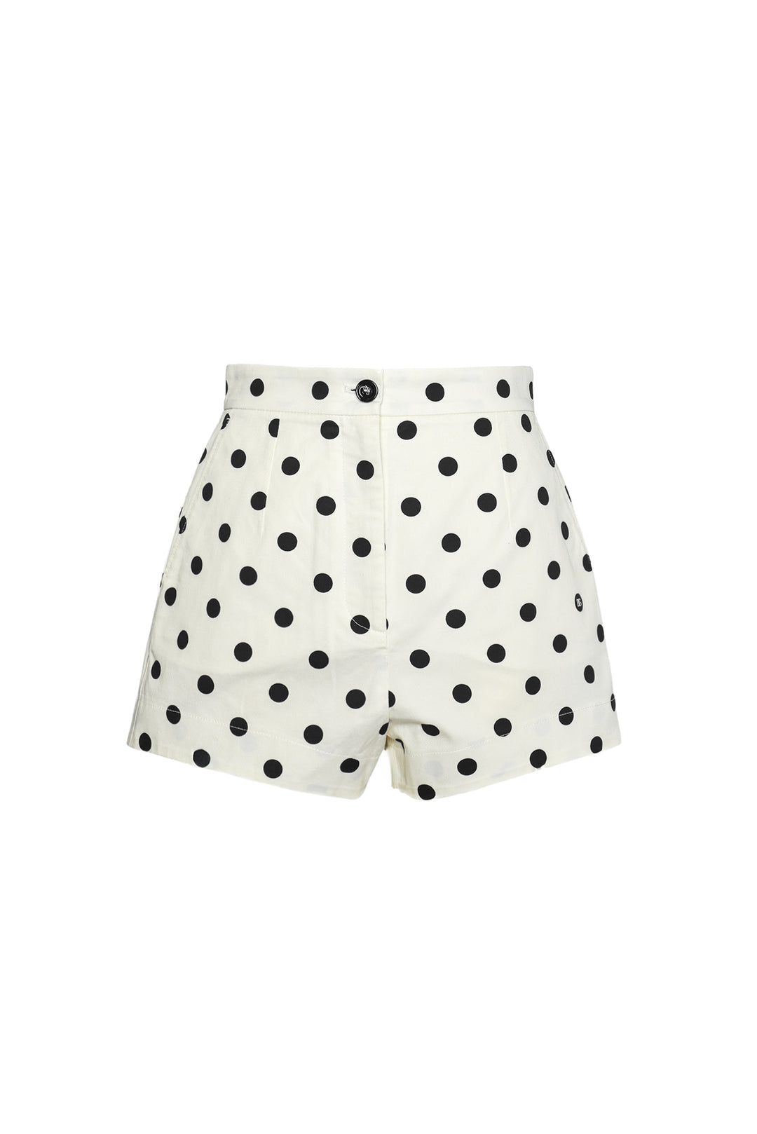 Dolce & Gabbana Size 40 High Waisted Polka-dot Mini Shorts
