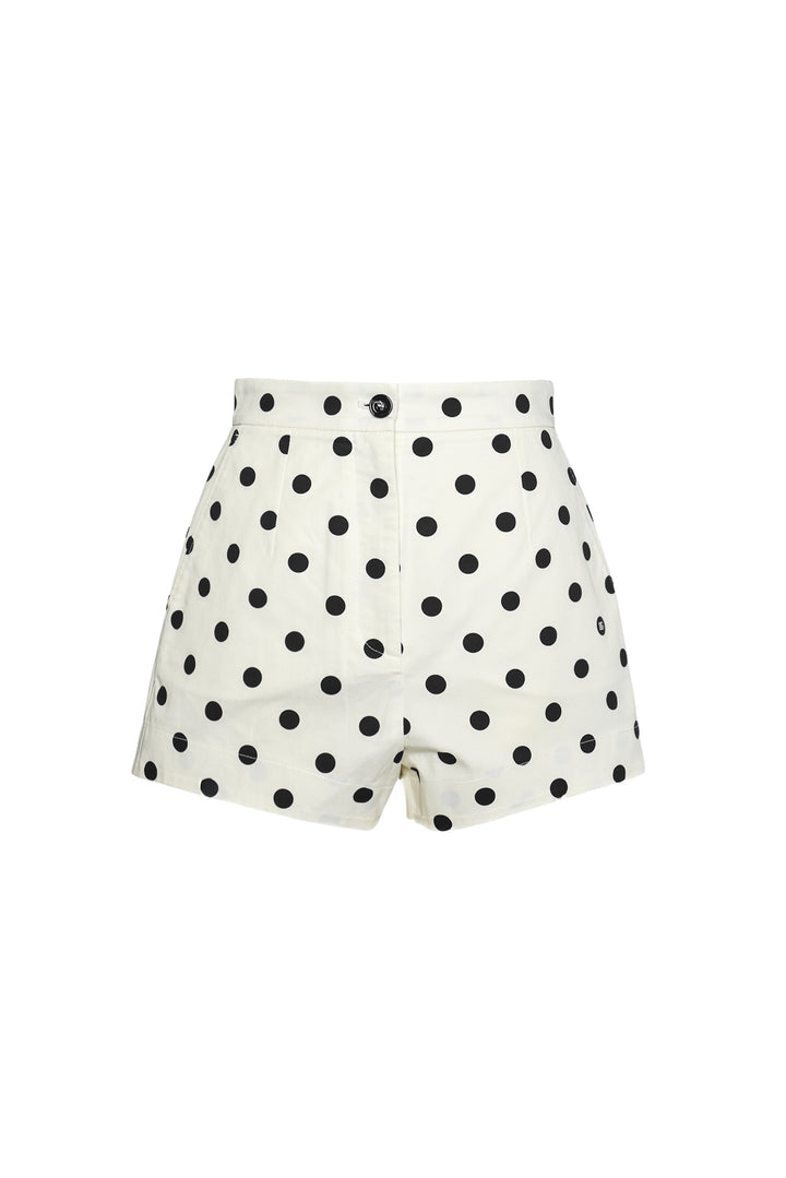 Dolce & Gabbana Size 40 High Waisted Polka-dot Mini Shorts