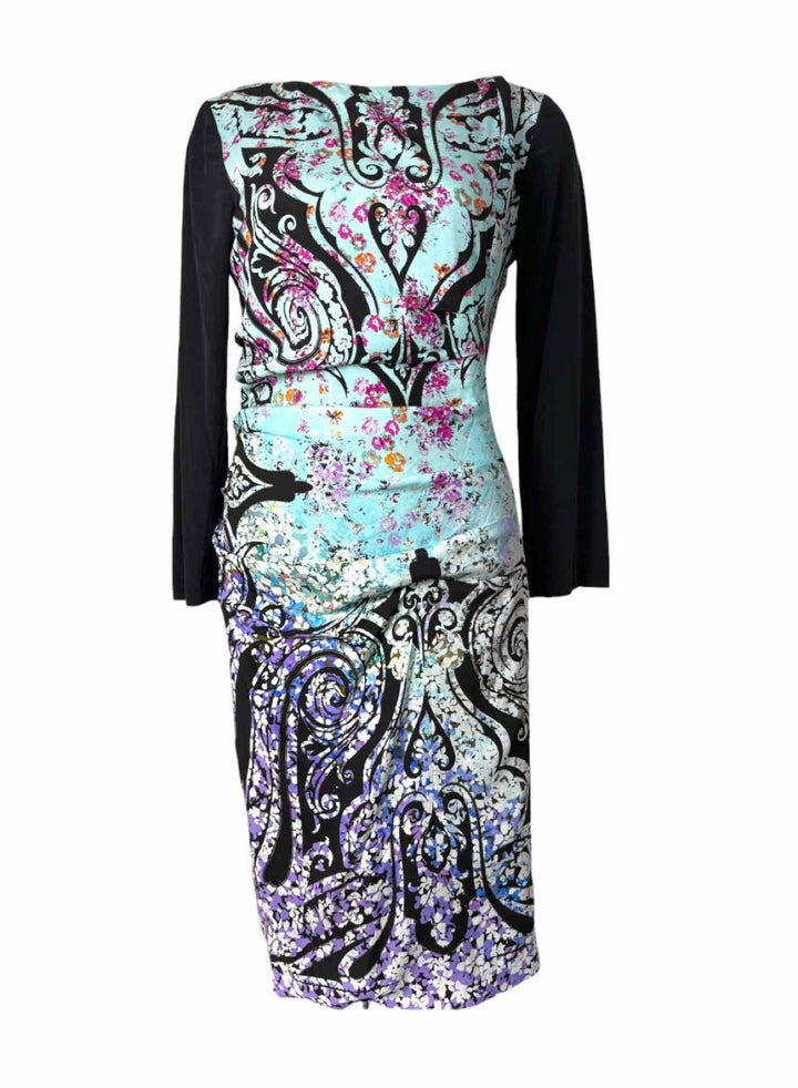 Etro Size 46 Floral Print Silk Dress