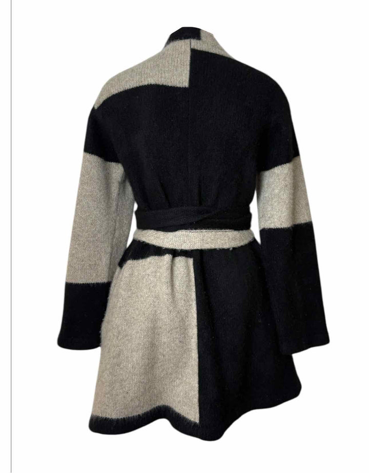 The Elder Statesman Size XS/S Striped Cashmere Belted Cardigan