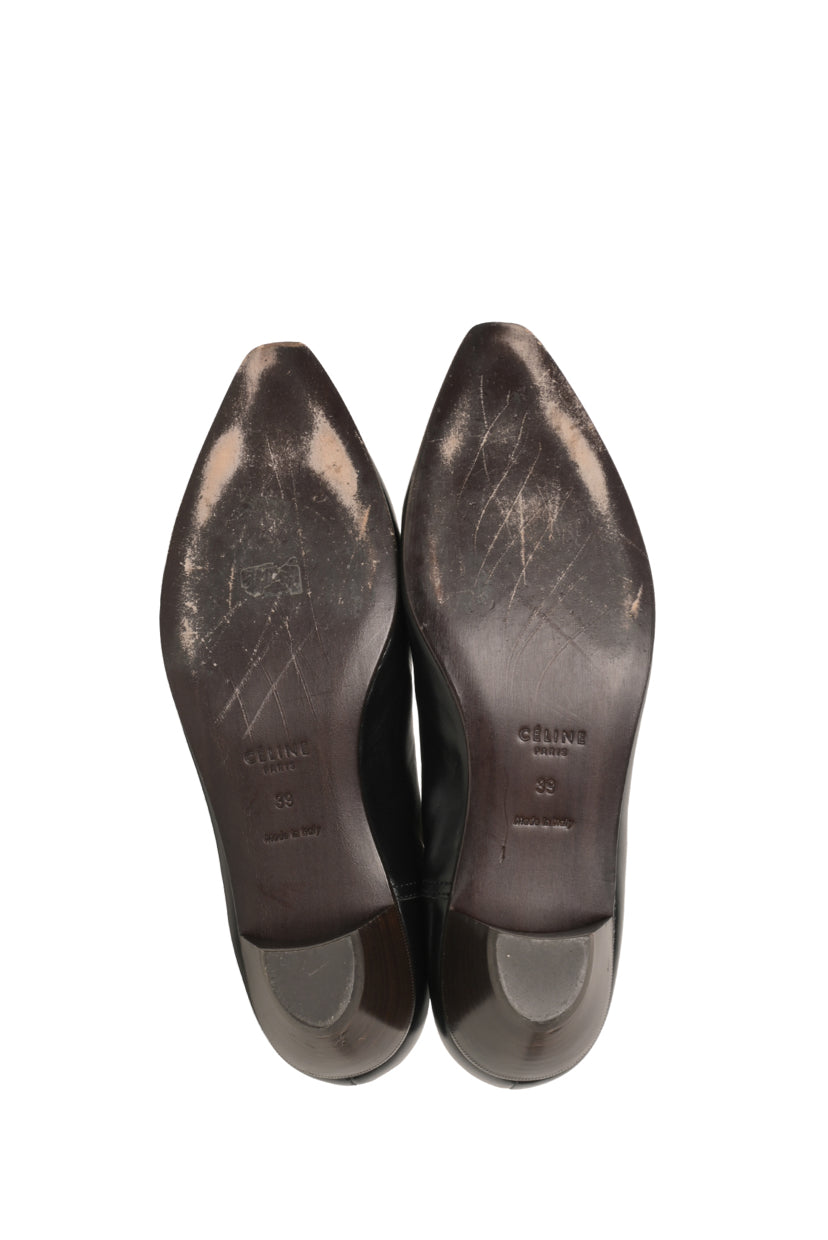 Celine Size 39 Leather D-Racer Chelsea Ankle Boots