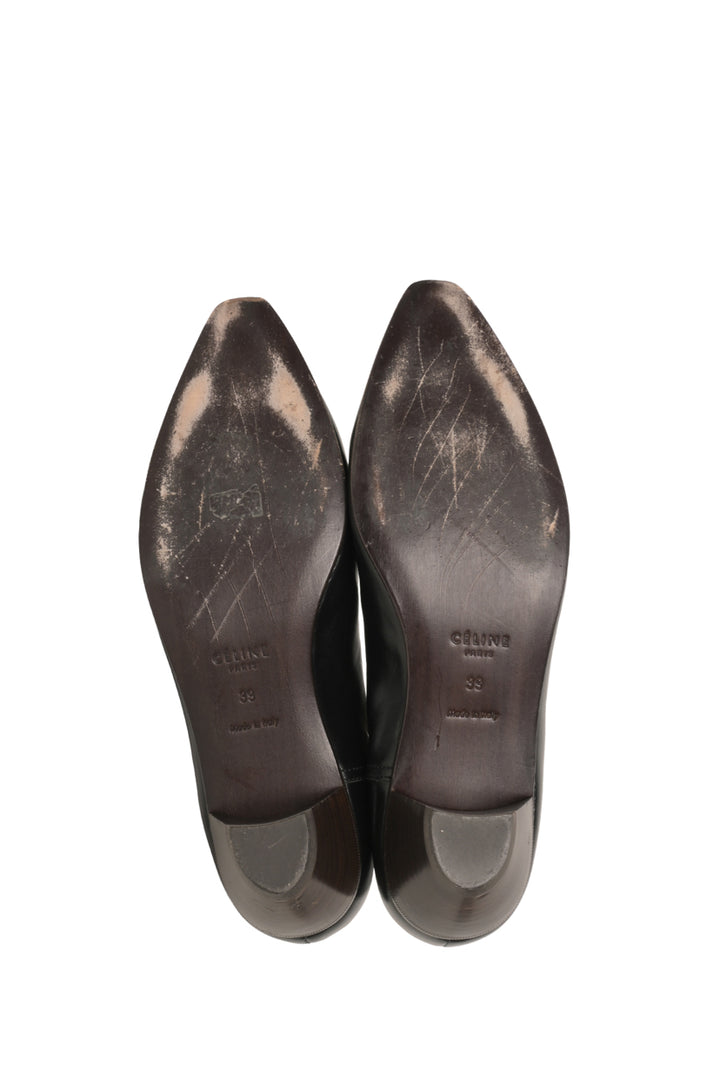 Celine Size 39 Leather D-Racer Chelsea Ankle Boots