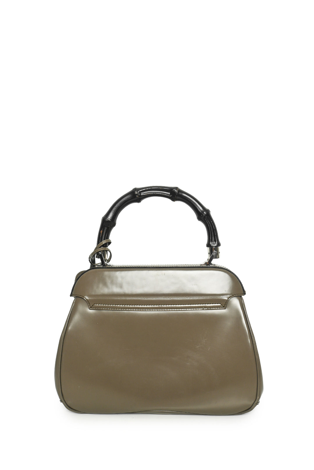 Gucci Smooth Leather Lady Lock Bamboo Top Handle Bag