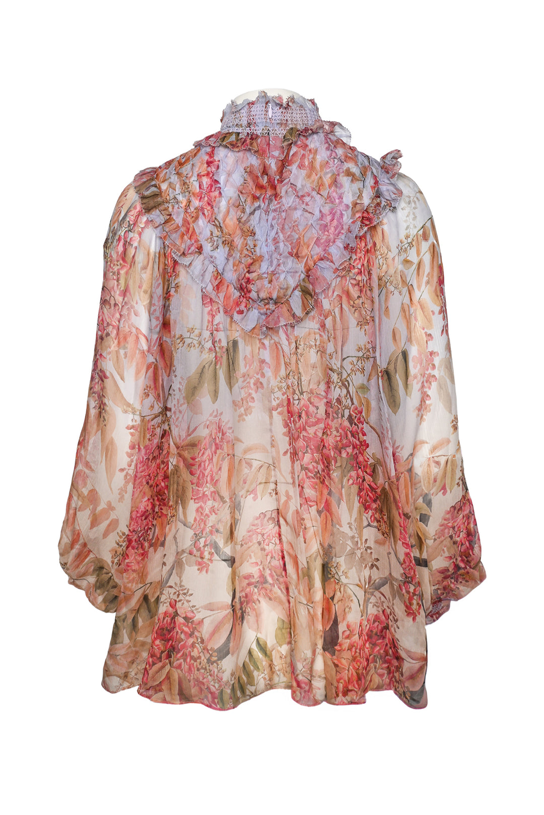 Zimmermann Size 3 Floral Mock Neck Silk Tops
