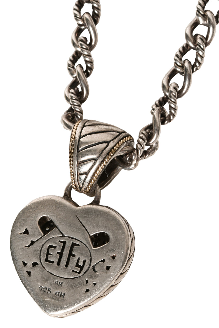 Effy 18K Yellow Gold & Silver Diamond Heart Pendant Necklace