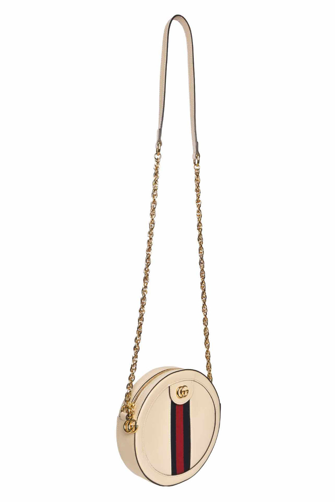 Gucci Calfskin Web Mini Round Ophidia Crossbody Bag