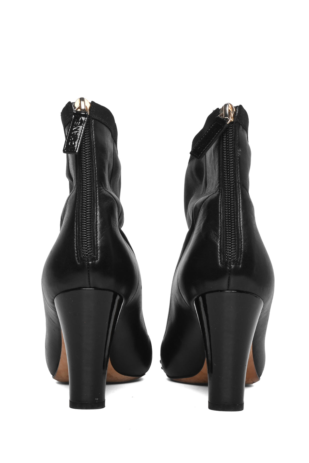 Chanel Size 39 Ruffle Cap Toe Ankle Boots