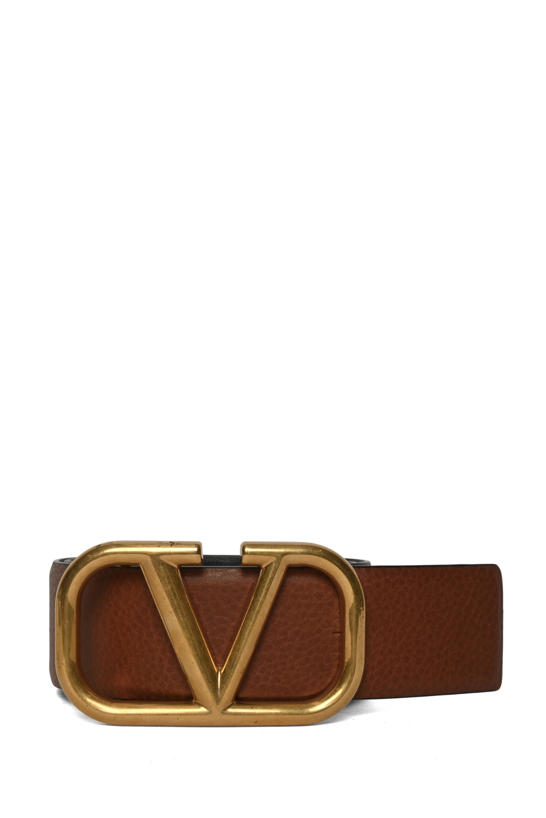 Valentino Size 36 V Logo Reversible Leather Belt
