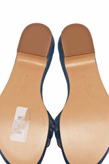 Salvatore Ferragamo Size 10 Gancini Buckle Denim Slide Sandals