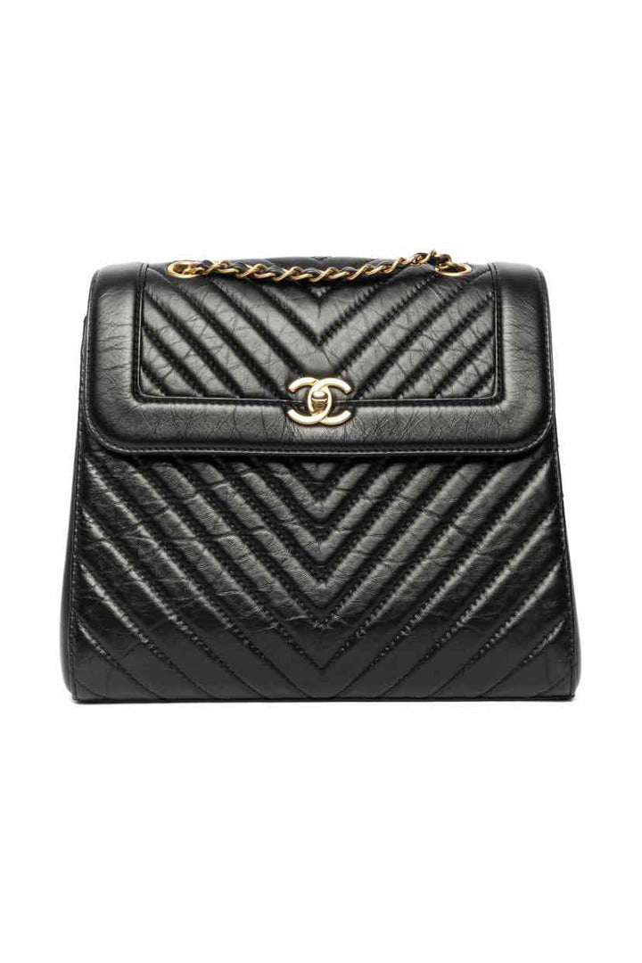 Chanel Aged Calfskin Chevron Frame BackPack