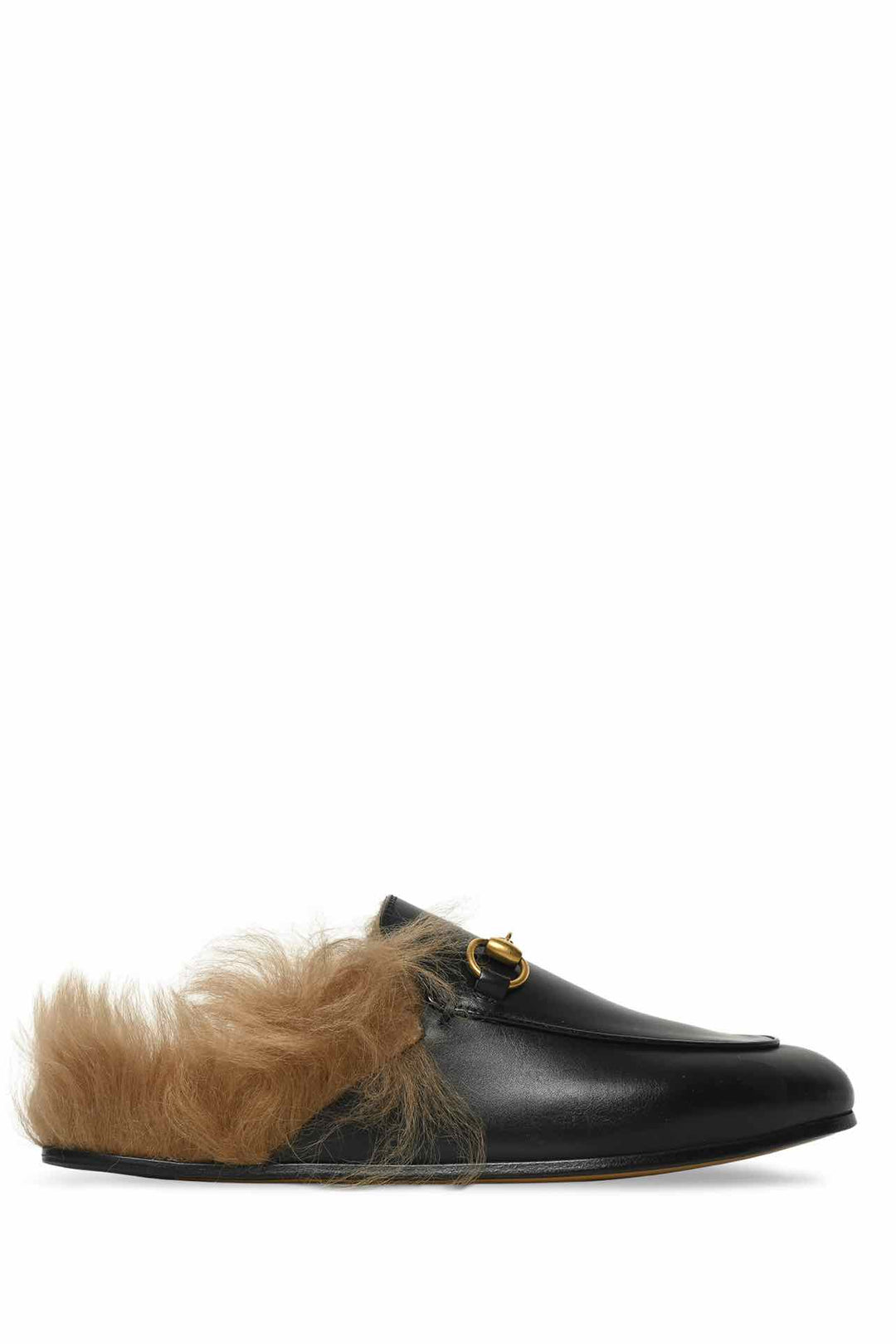 Gucci Size 35.5 Princetown Genuine Shearling Loafer Mules