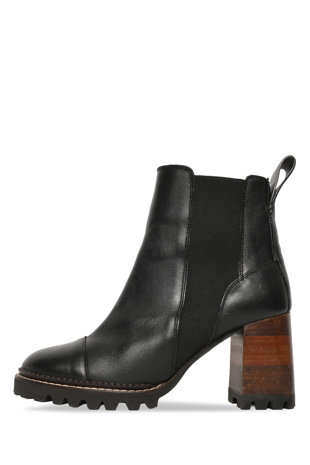 See by Chloe Size 39.5 Mallory High Block Heel Chelsea Ankle Boots