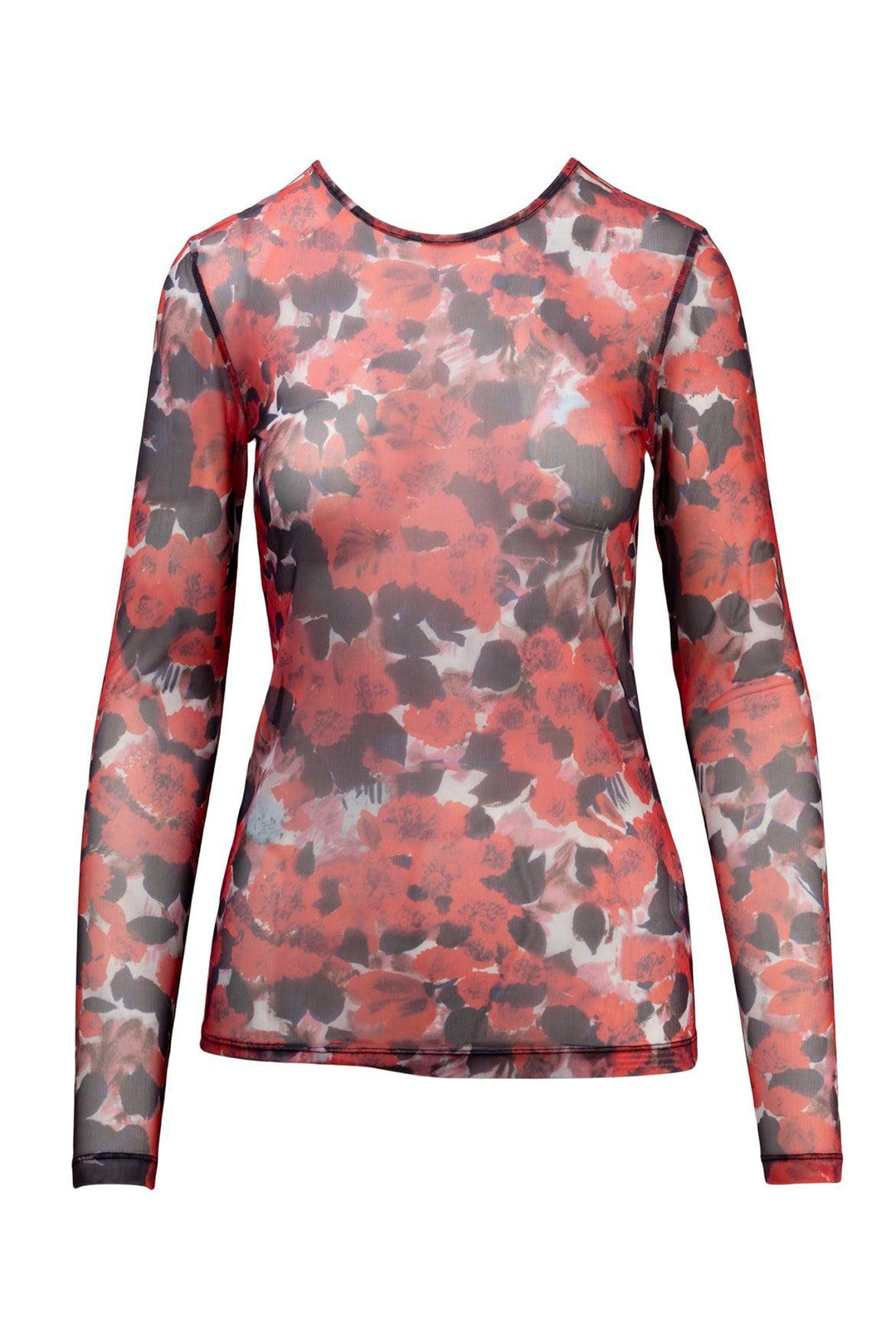 Dries Van Noten Size S Long Sleeve Floral Mesh Tops