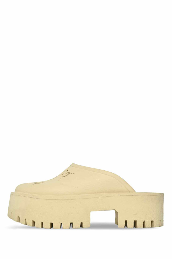Gucci Size 35 Rubber Monogram GG Platform Slides