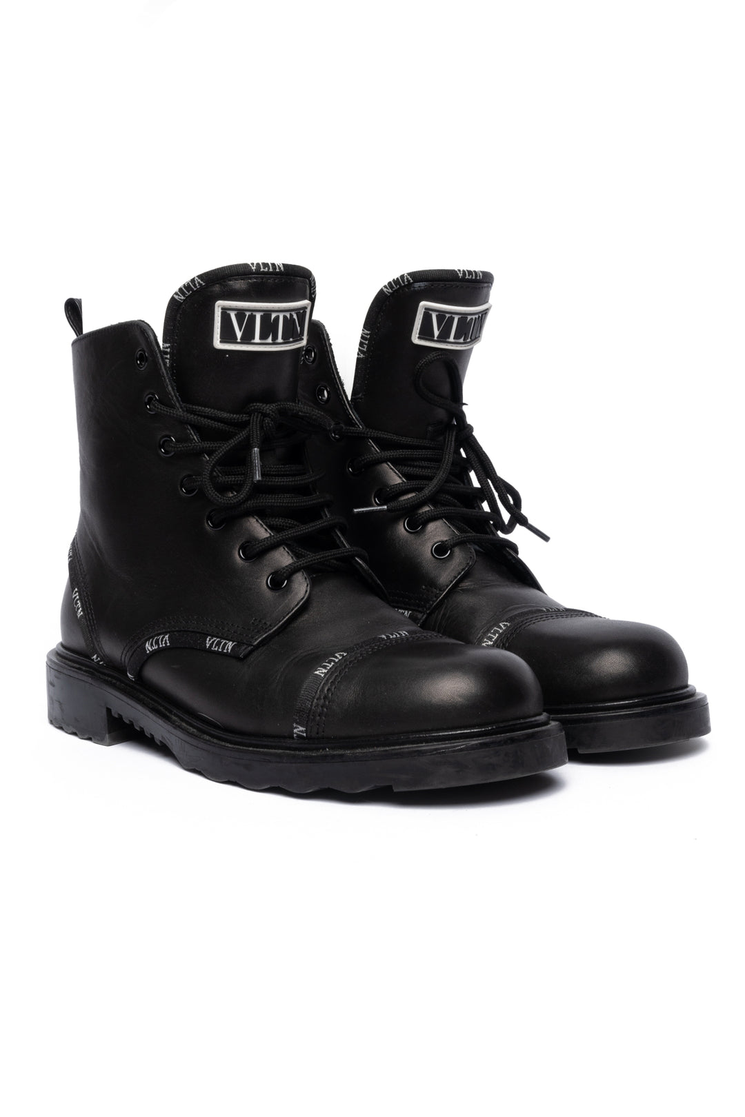 Valentino Size 40 Men's VLTN Trim Combat Boots