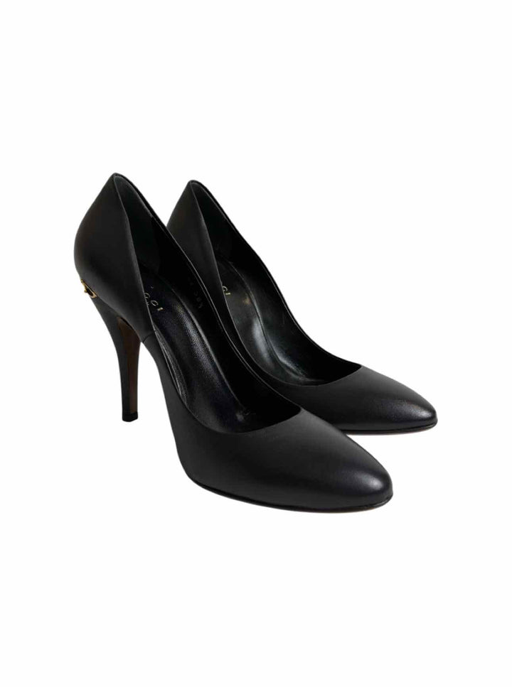Gucci Size 38.5 Leather Horse Bit Detail Pumps