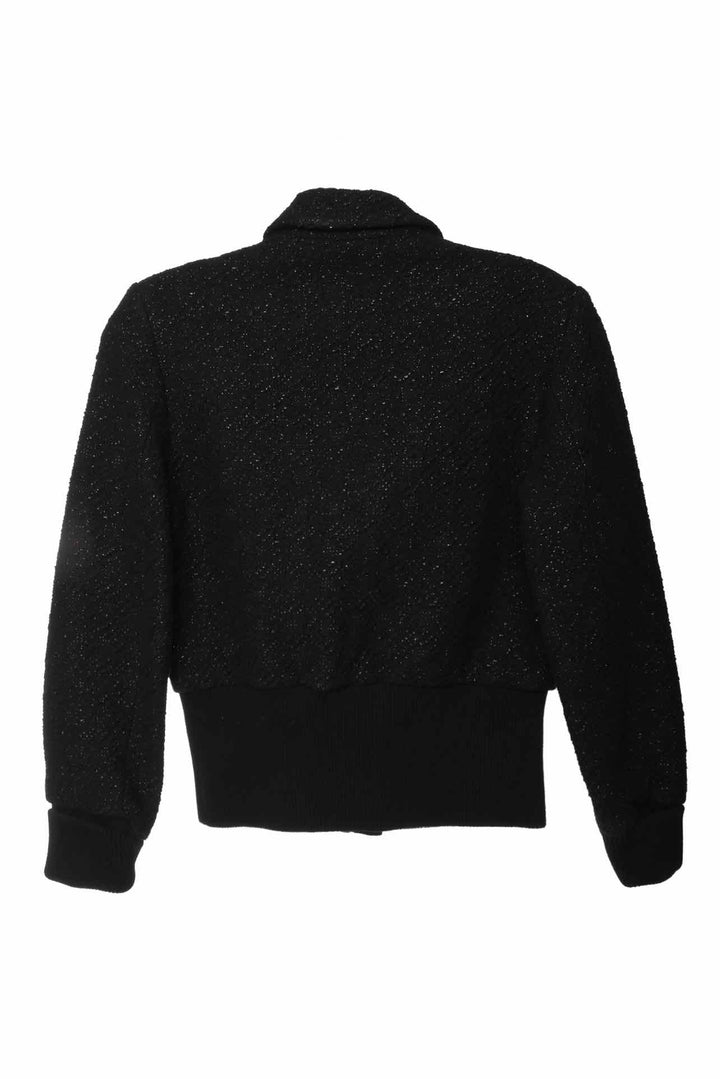 maje Size 6 Metallic Tweed Cropped Jacket