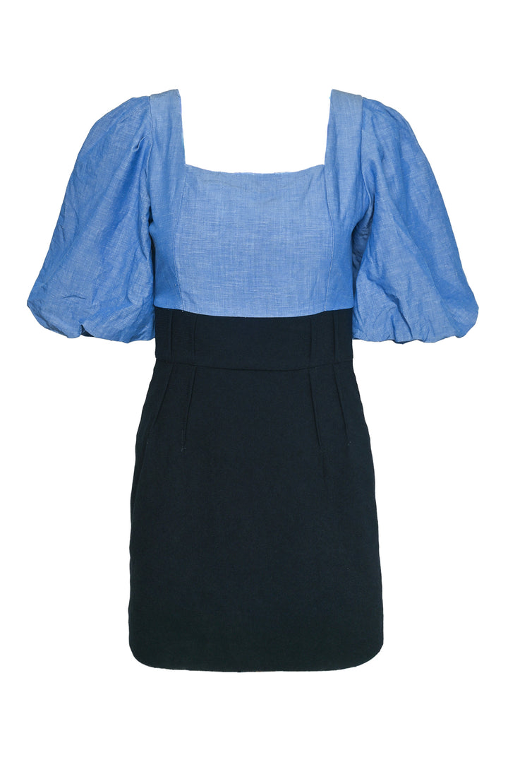 Sandro Size 36 May Chambray Crepe Mini Dress