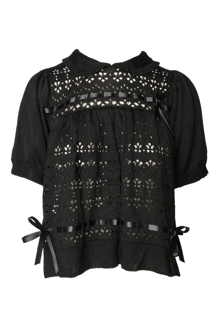 Simone Rocha Size S Knit & Ribbon Bow Detail Tops