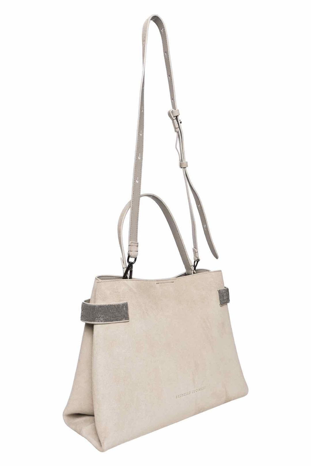 Brunello Cucinelli East-West Monili Suede Top-Handle Tote