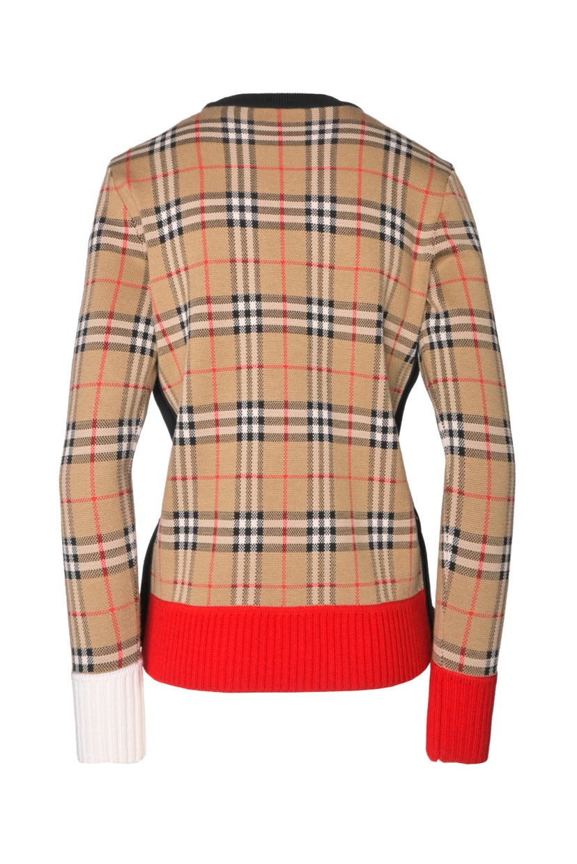 Burberry Size XS Zambezi Check Wool Sweater