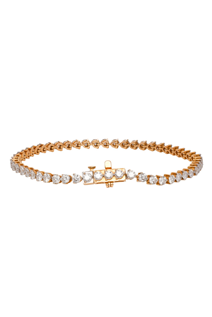 18k Yellow Gold Diamond Tennis Bracelet