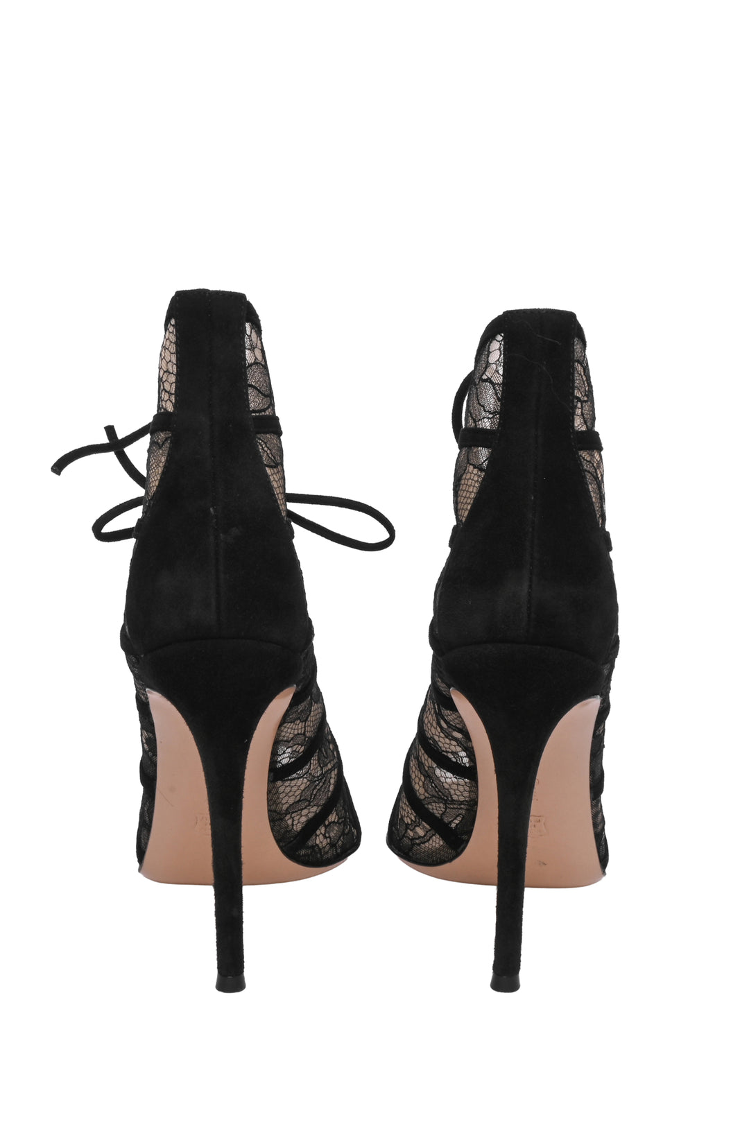 Gianvito Rossi Size 41 Suede-trimmed lace Pumps