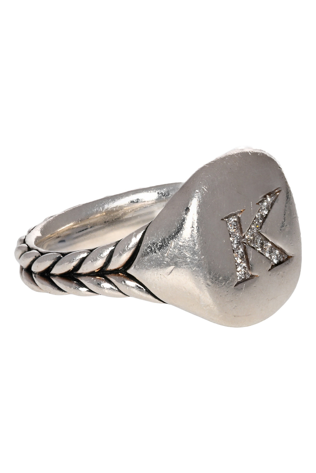 David Yurman Mens Size 6 Dy K Initial Pinky Ring