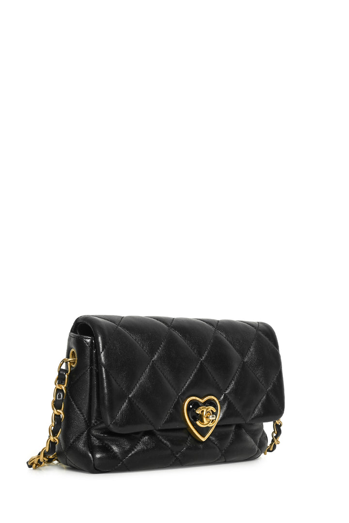 Chanel Quilted Lambskin Small Heart Flap Bag
