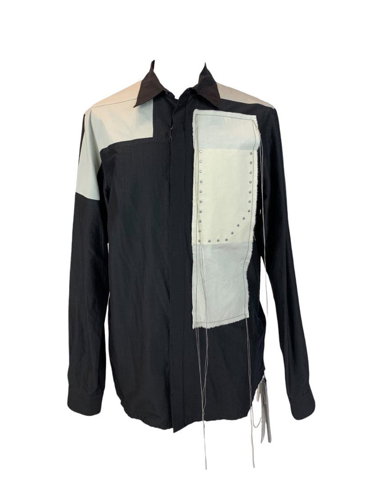 Rick Owens Size 42 SS19 Babel Panel Silk Shirt