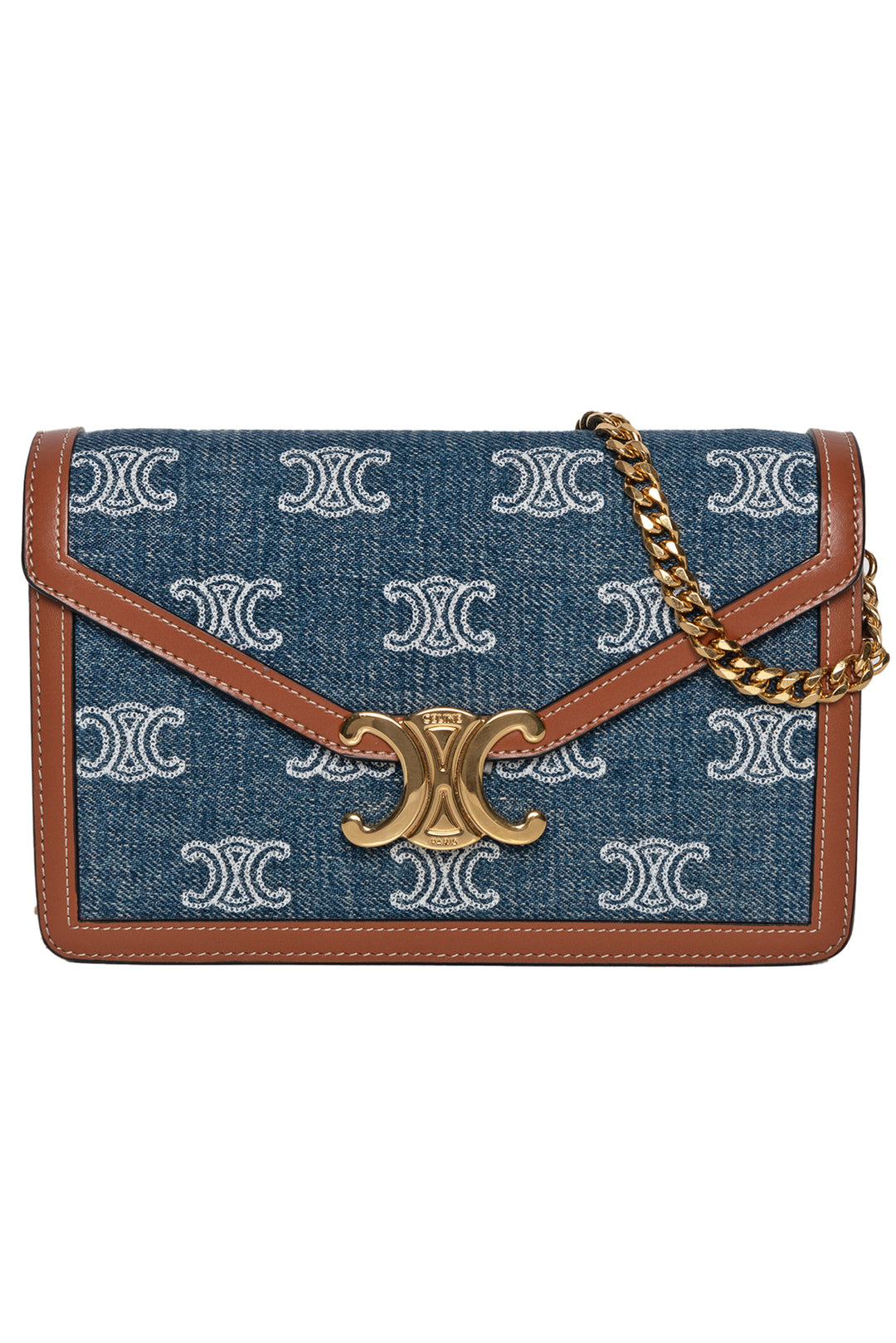 Celine Margo Denim Wallet on Chain