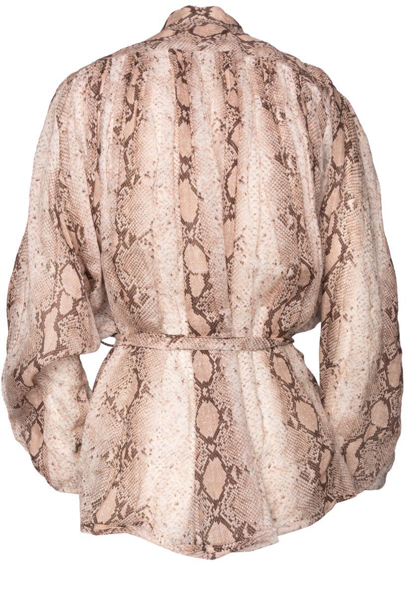 Zimmermann Size 0 Snake Print Blouse