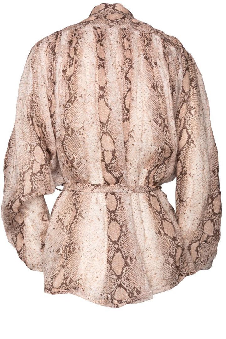 Zimmermann Size 0 Snake Print Blouse