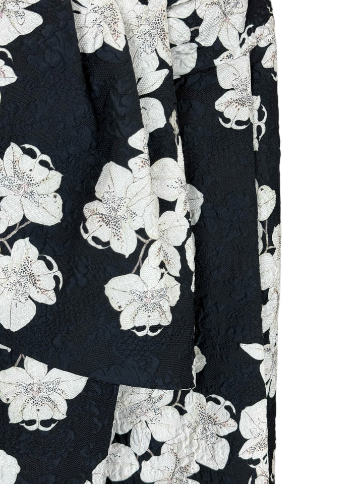 Erdem Size 4 Floral Jacquard Asymmetrical Midi Skirt