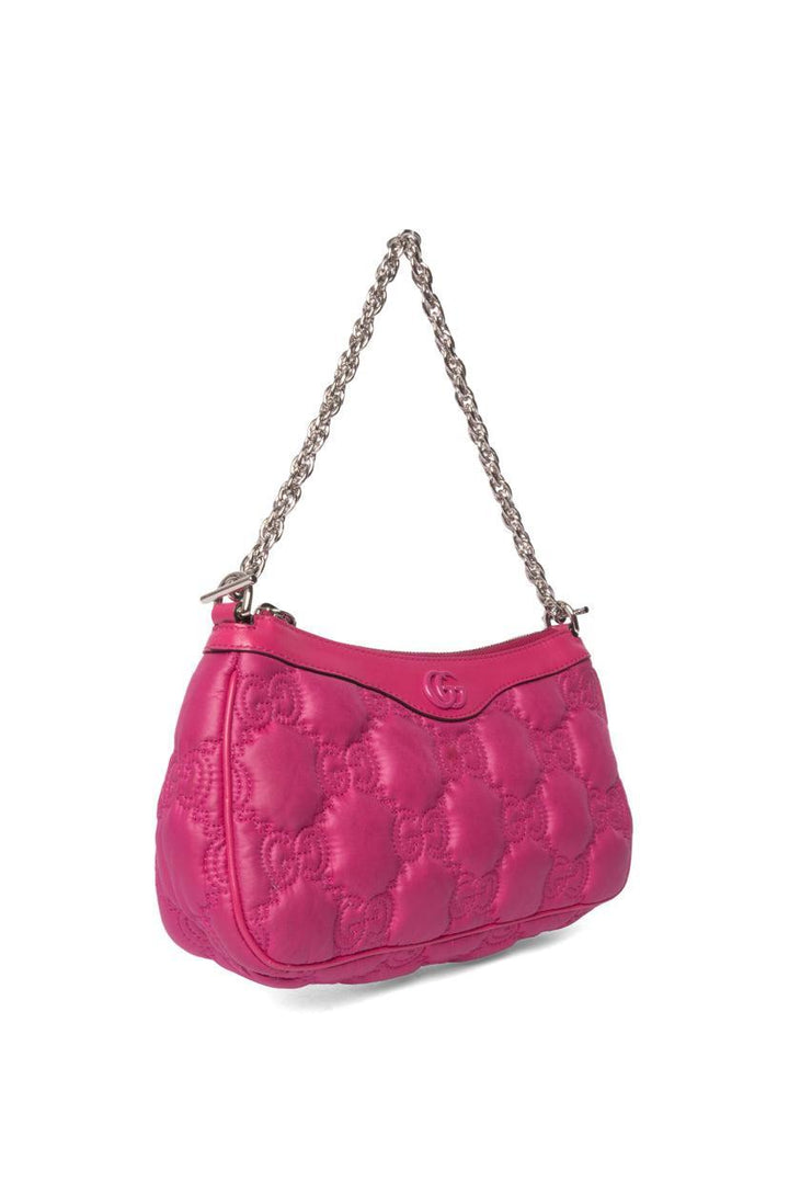 Gucci Small GG Quilted Matelasse Leather Trim Shoulder Bag