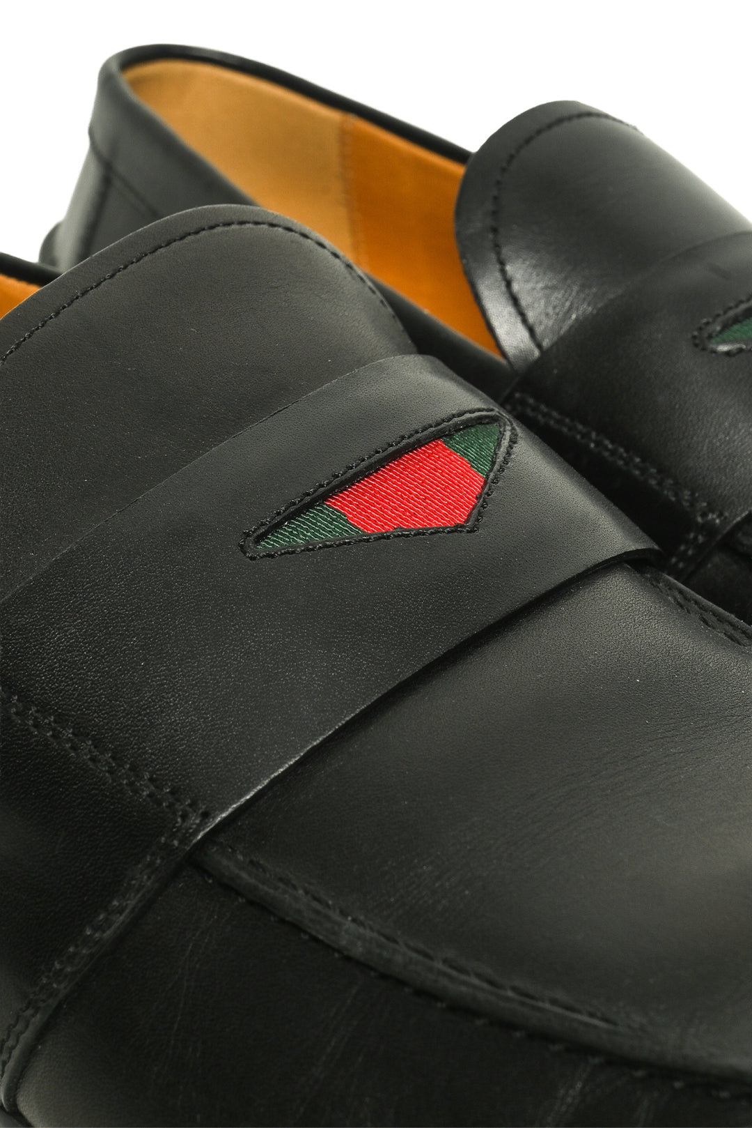 Mens Shoe Size 6.5 Gucci Men's Web Trim Leather Loafers