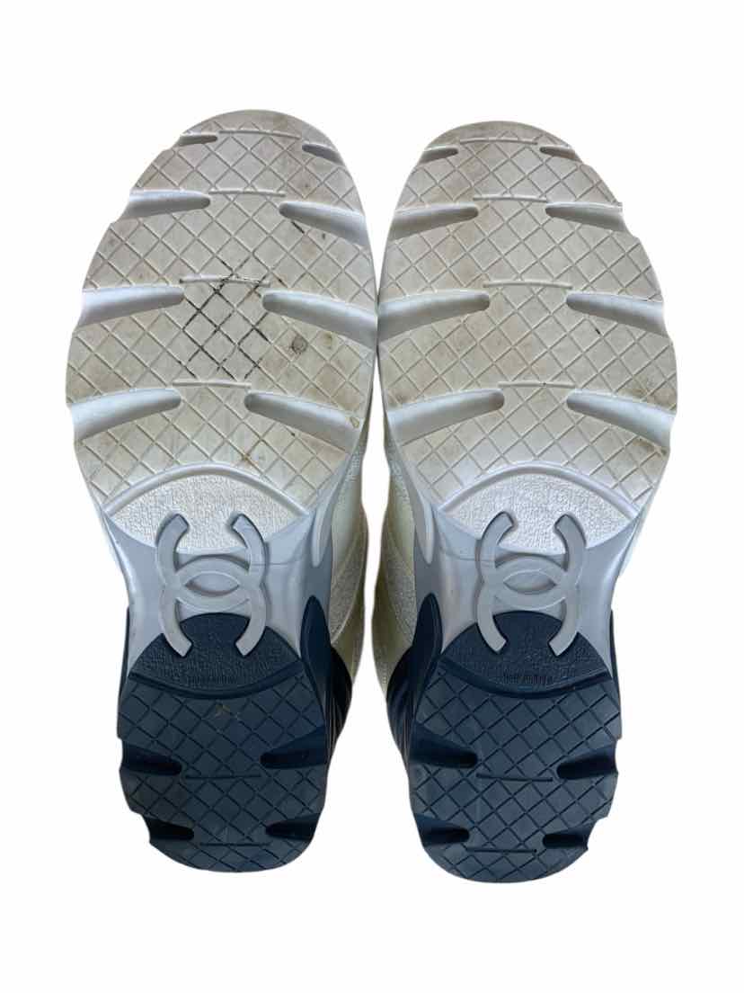 Chanel Size 38 Iridescent Terry Cloth PVC Calfskin Sneaker