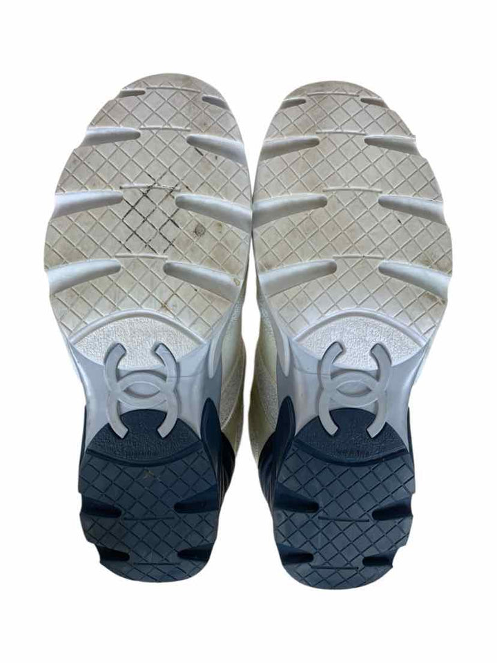 Chanel Size 38 Iridescent Terry Cloth PVC Calfskin Sneaker