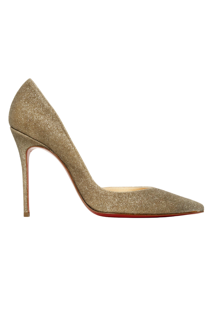 Christian Louboutin Size 37 Iriza 100mm Glitter Pumps Luxury