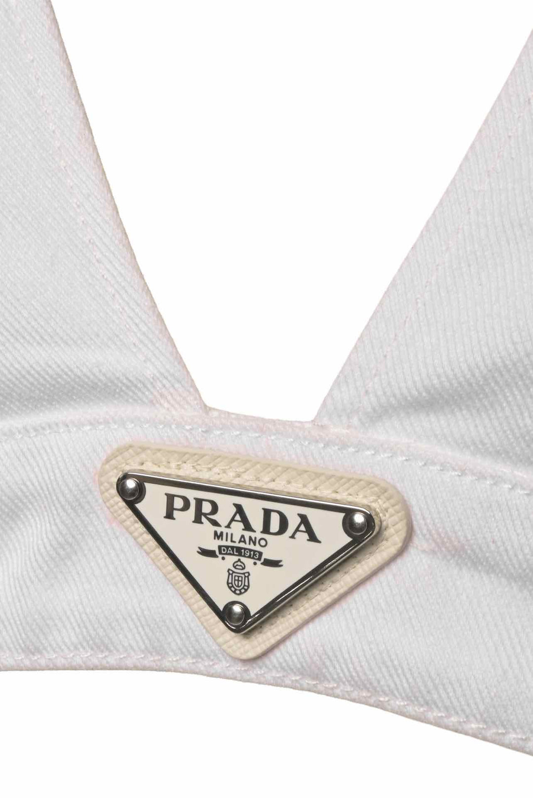 Prada Size S/M Logo Denim Bralette