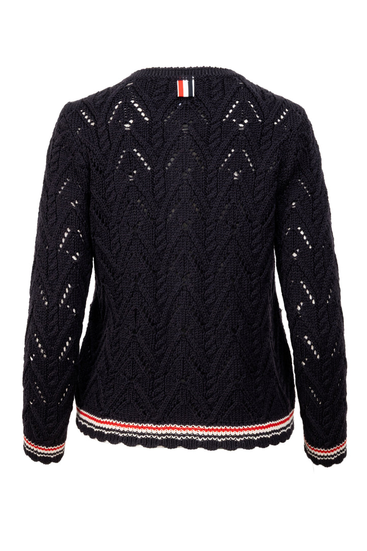 Thom Browne Size 36 Knit Merino Wool Cardigan