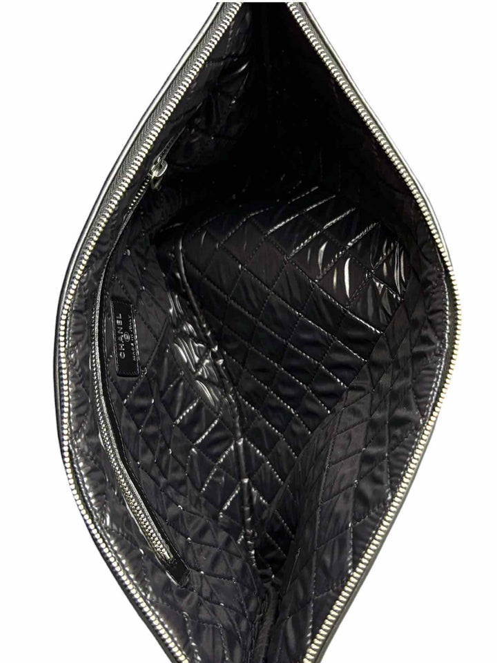 Chanel Deauville O-Case Logo Pouch Clutch