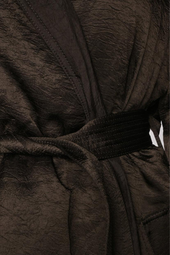 Maria McManus Size M Crinkled Satin Trench Coat