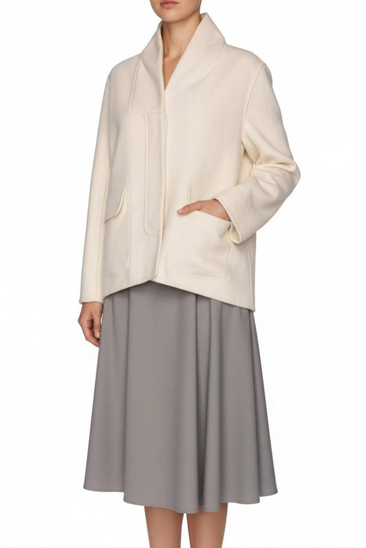 Hermes Size 40 Boxy Cashmere Button-Up Jacket