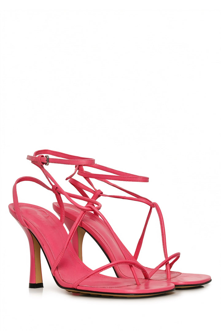 Bottega Veneta Size 36.5 'Barely There' Strappy Leather Sandals