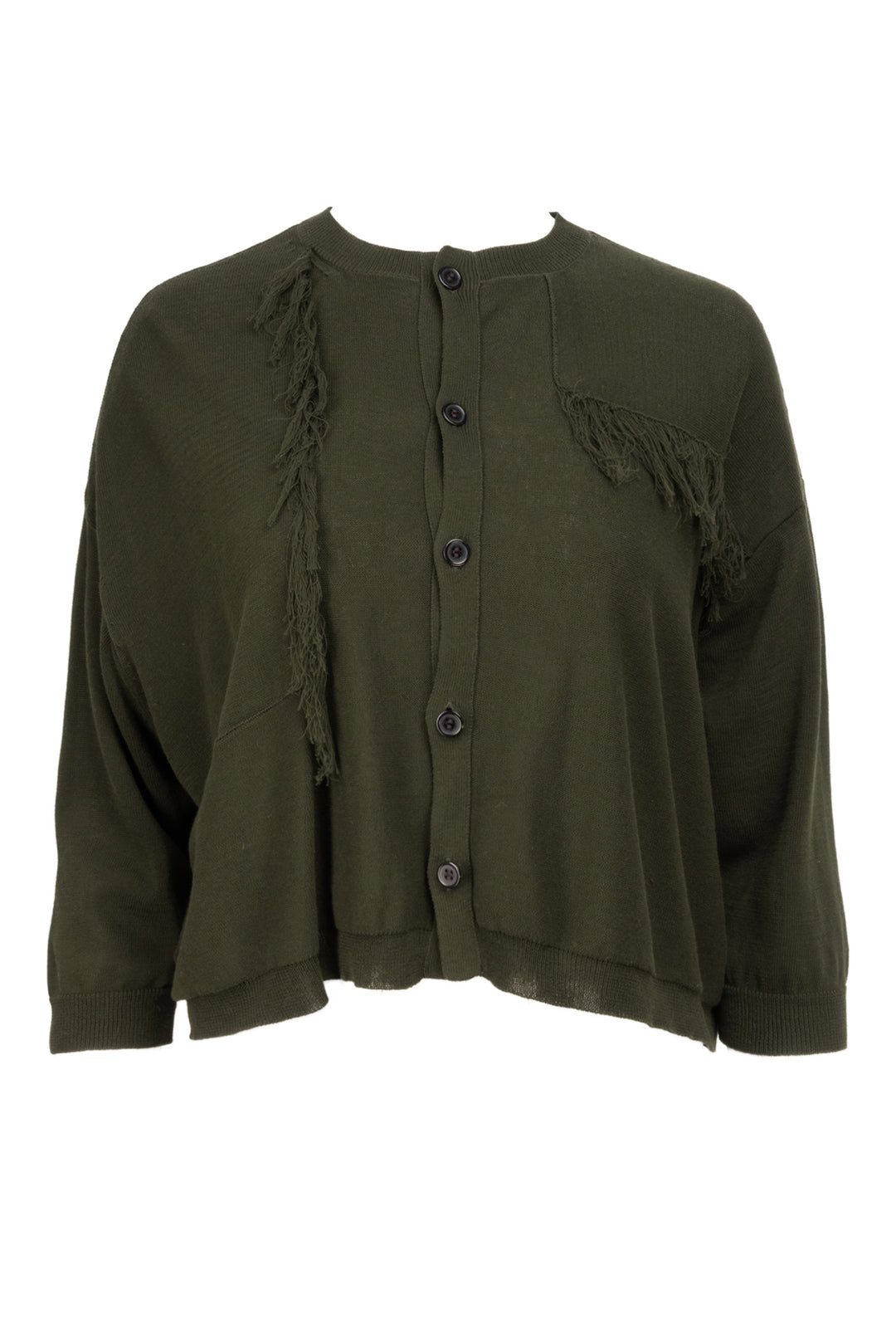 Y's Size 2 Cropped Fringe Embellished Cardigan